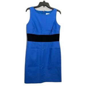 Loft blue dress with black strip on Waist size 6 Professional Pencil Style